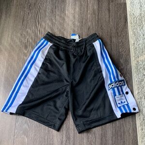 Adidas Men’s  Black Shorts with Blue Stripes